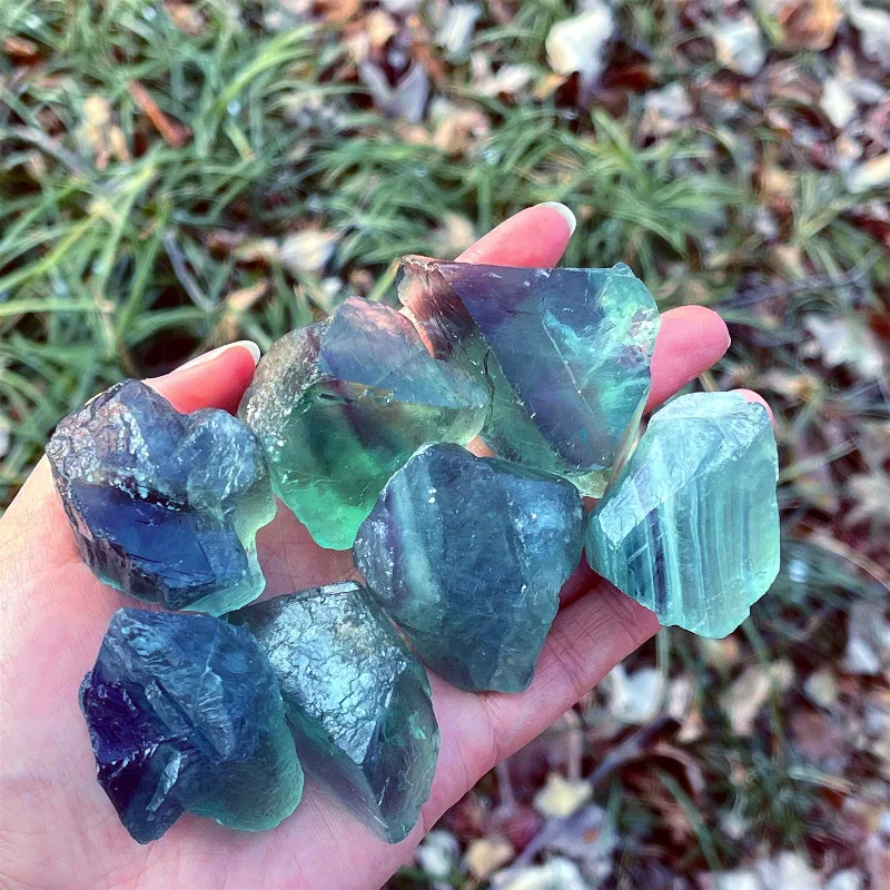 Natural Green fluorite Rough stone, Rough Natural Premium Grade Stones,Crystal rubble,Mineral specimen,Crystal gifts 1PC