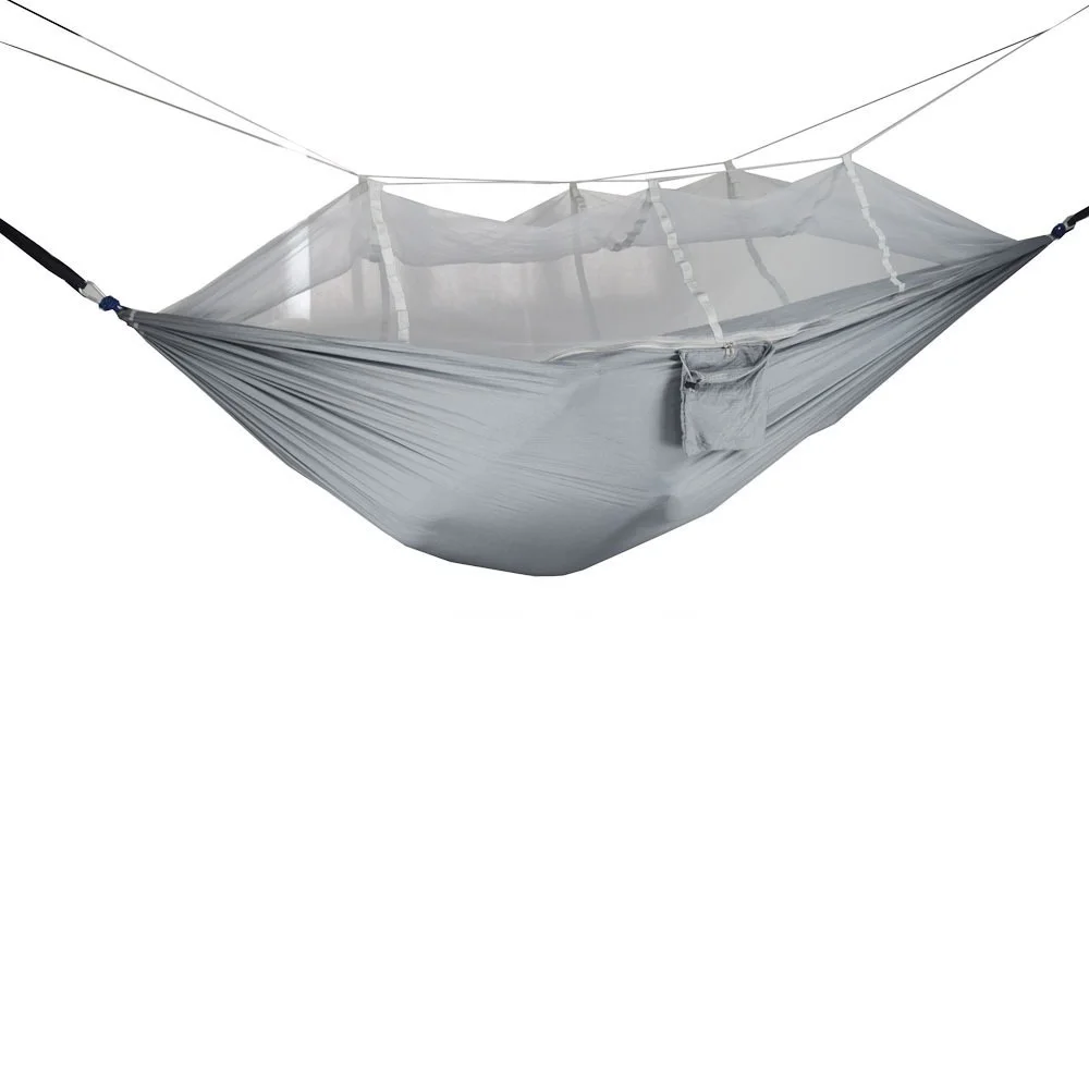 

Couples Hammock Black Grey 260*140cm Blue 210T Nylon Spinning Hammock with Mosquito Nets