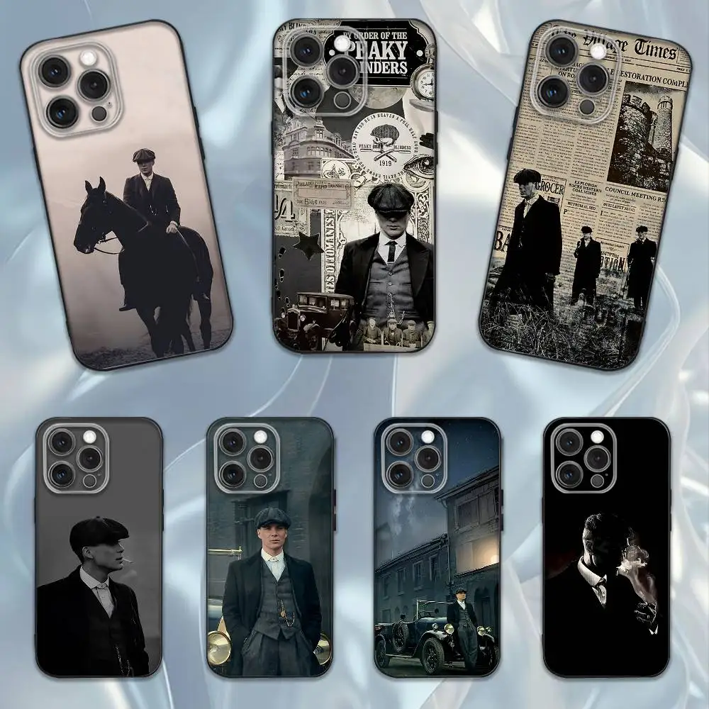 

T-Tommy Shelby Phone Case For iPhone 16e,16,15,14,13,12,11,Pro,X,XS,Max,XR,Plus,Mini Soft Black Cover
