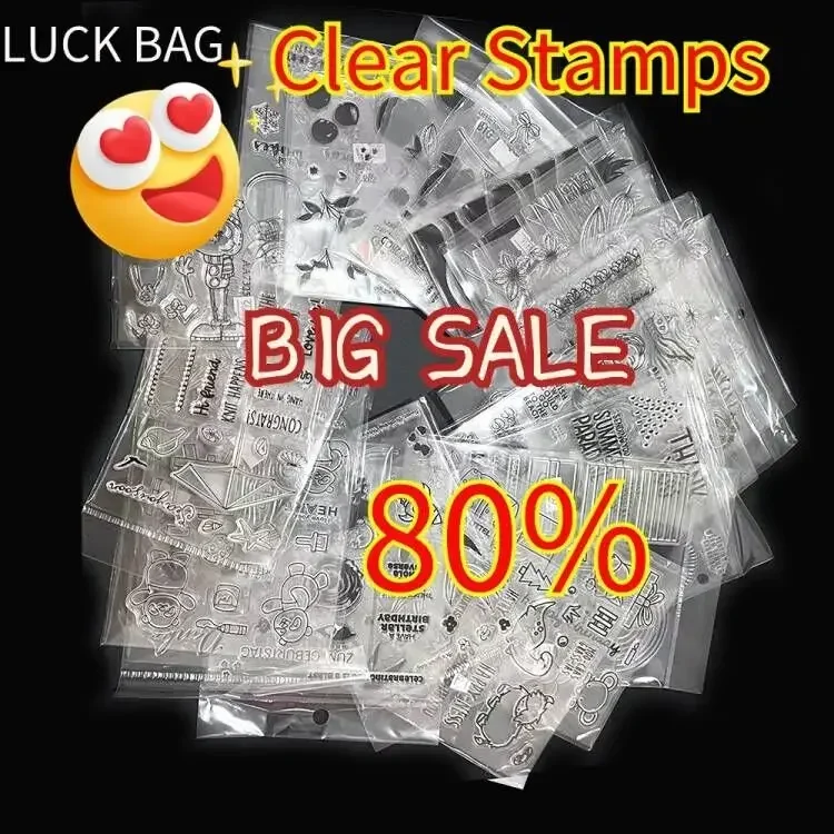 10-50Pcs Clear Stamps Clearance Random Transparent Stamps Scrapbooking for Diy Card Making Decor Craft Supplies Lucky Bag Stamps