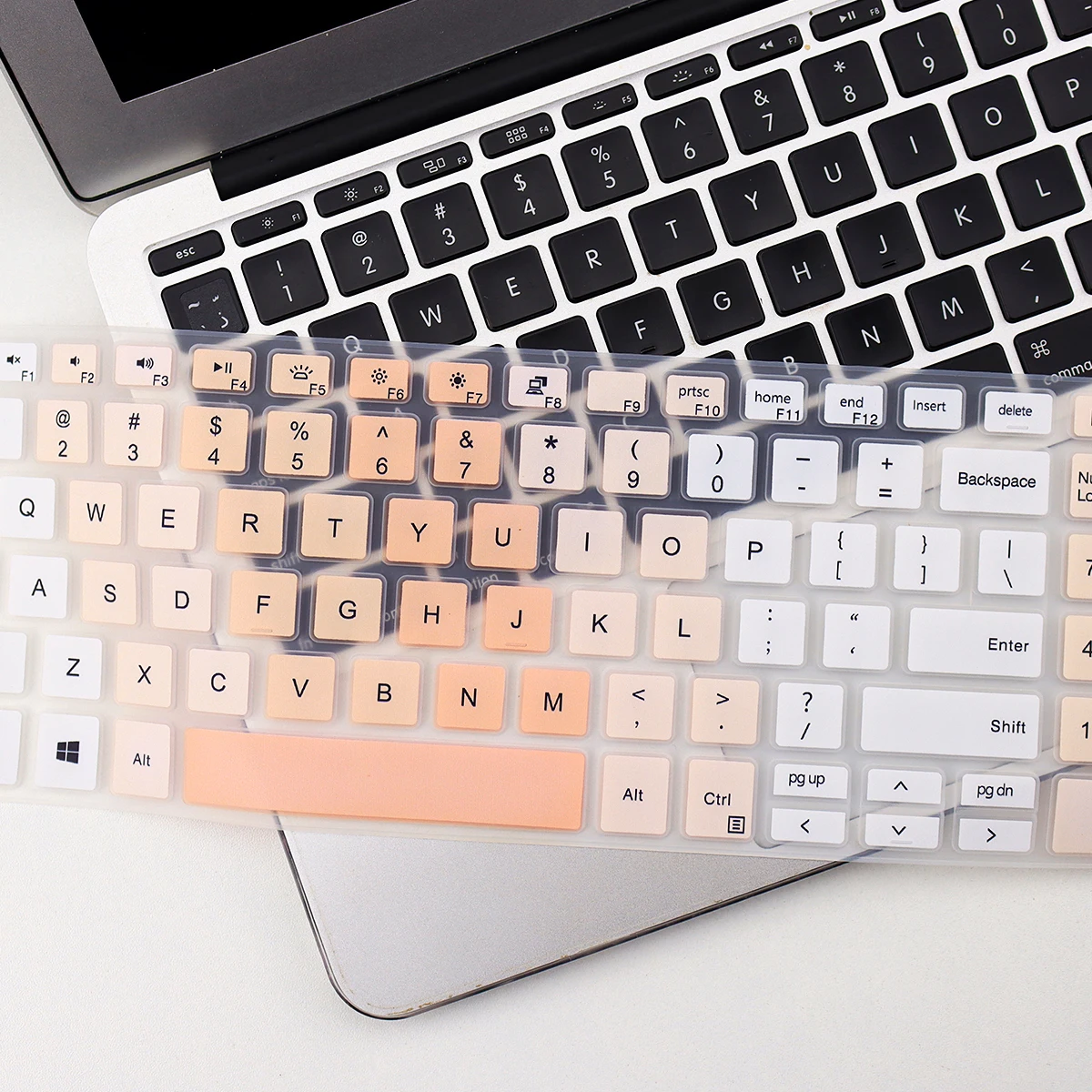 Cream Apricot Gradient Silicone Keyboard Cover English&Spanish Layout For Dell Inspiron 5584 Vostro G15 Alienware m16x 2025