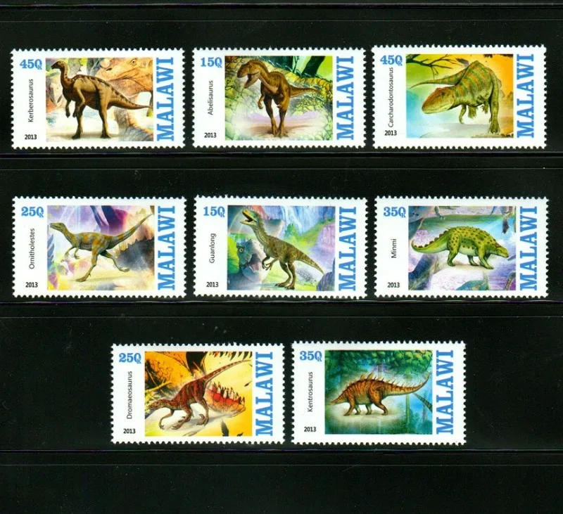 8 PCS, Malawi, 2013, Prehistoric Animals, Dinosaur, Real Original, MNH