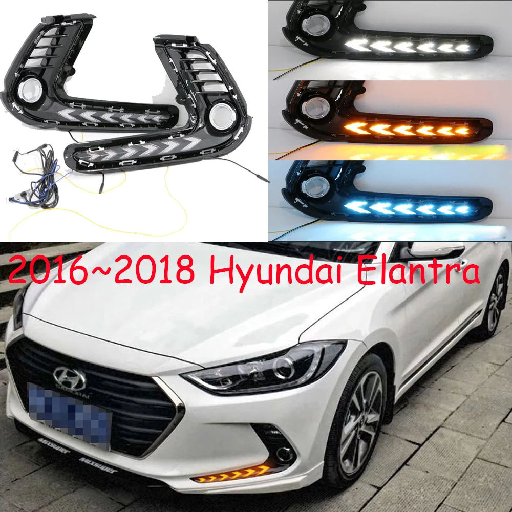 Dynamic 2016~2018year Car Bumper For Hyundai Elantra Daytime Light Car Accessories LED DRL Headlight For Elantra Fog Light