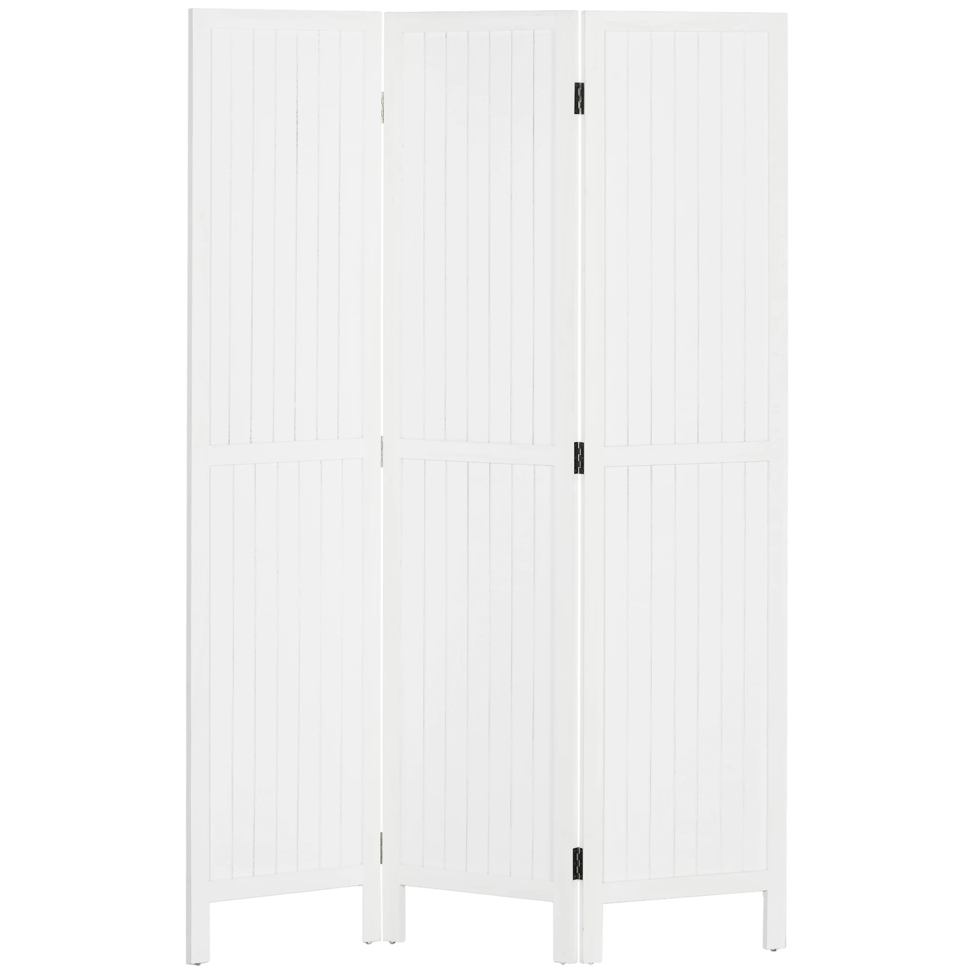 HOMCOM Paravent en bois séparateur de pièce closion intérieur pliable 3 panneaux en bois 120 x 170 cm blanc