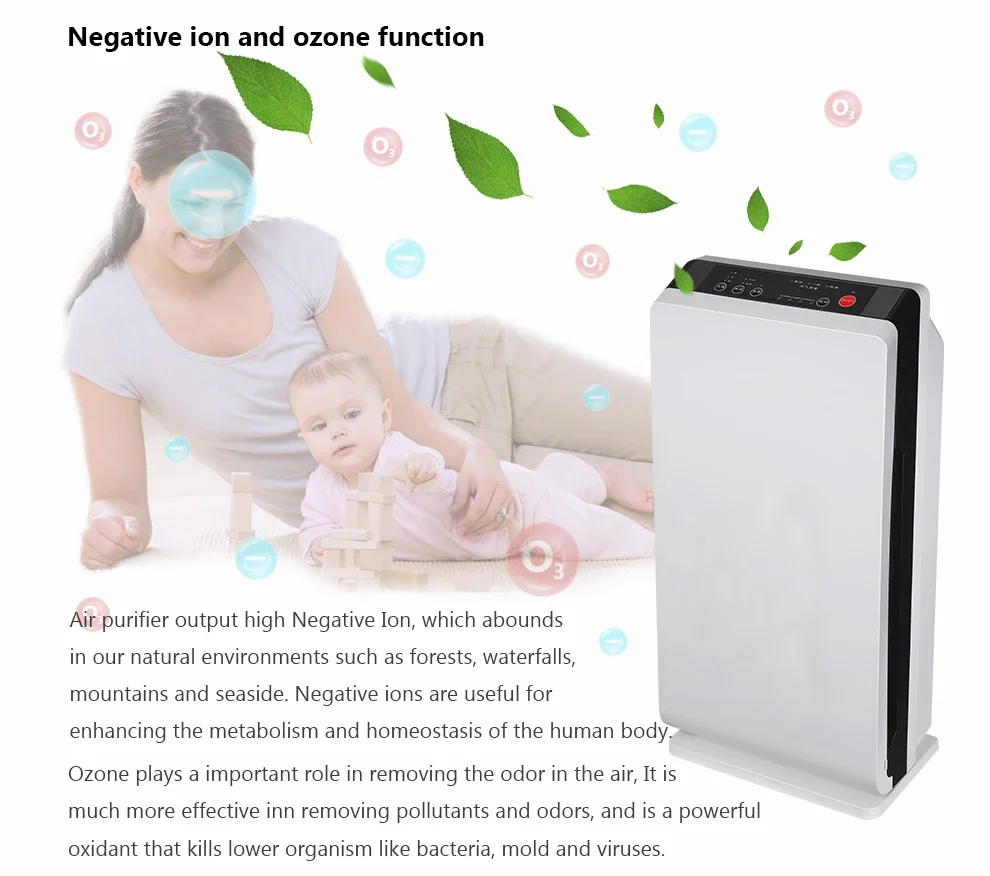 2024 New Best Popular H13 True Hepa Tio2 Photocatalyst Plasma Remote Anti Aerosol Virus Smart Air Purifier Uv Cleaner