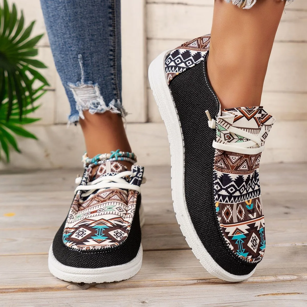 Herbst Frauen runde Zehen Wanderschuhe Mode Farbe passend lässig bequeme flache Mund dicke Sohle Wohnungen Frau plus Größe 43