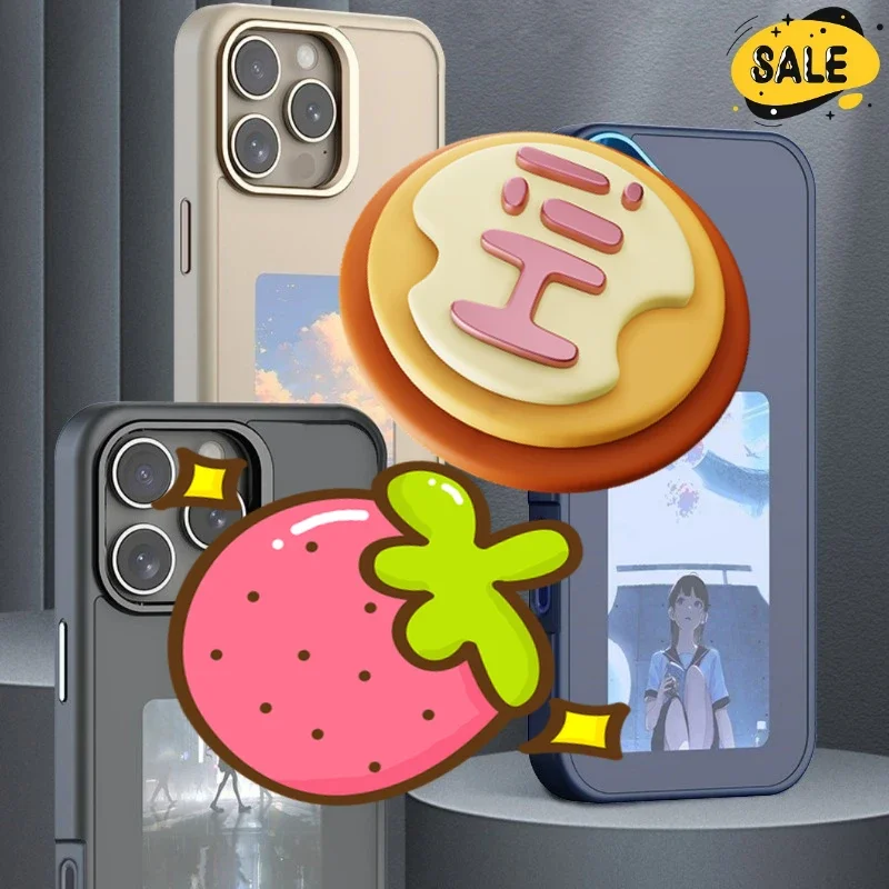 

NFC Function E-Ink Screen Phone Case for Iphone 16 15 14 13 Pro Max DIY Cases Cartoon Girl Anime Battery Free Protector Cover