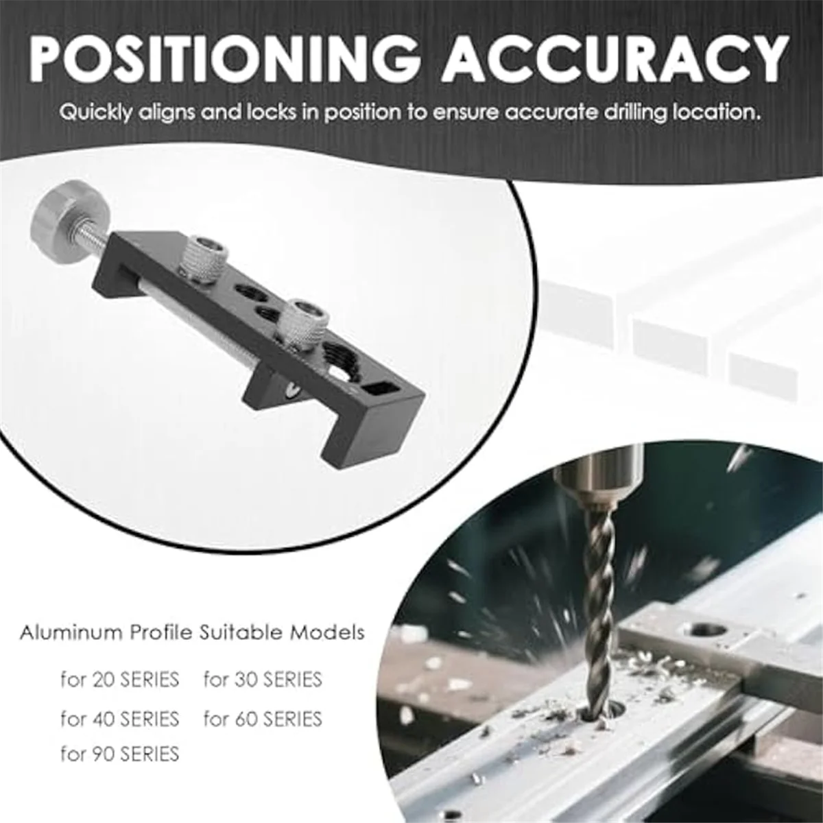 A83Z Aluminum Profile Drill Guide Access Hole Drill Jig for 2030 40 60 90 European Standard Aluminum Extrusion Profile