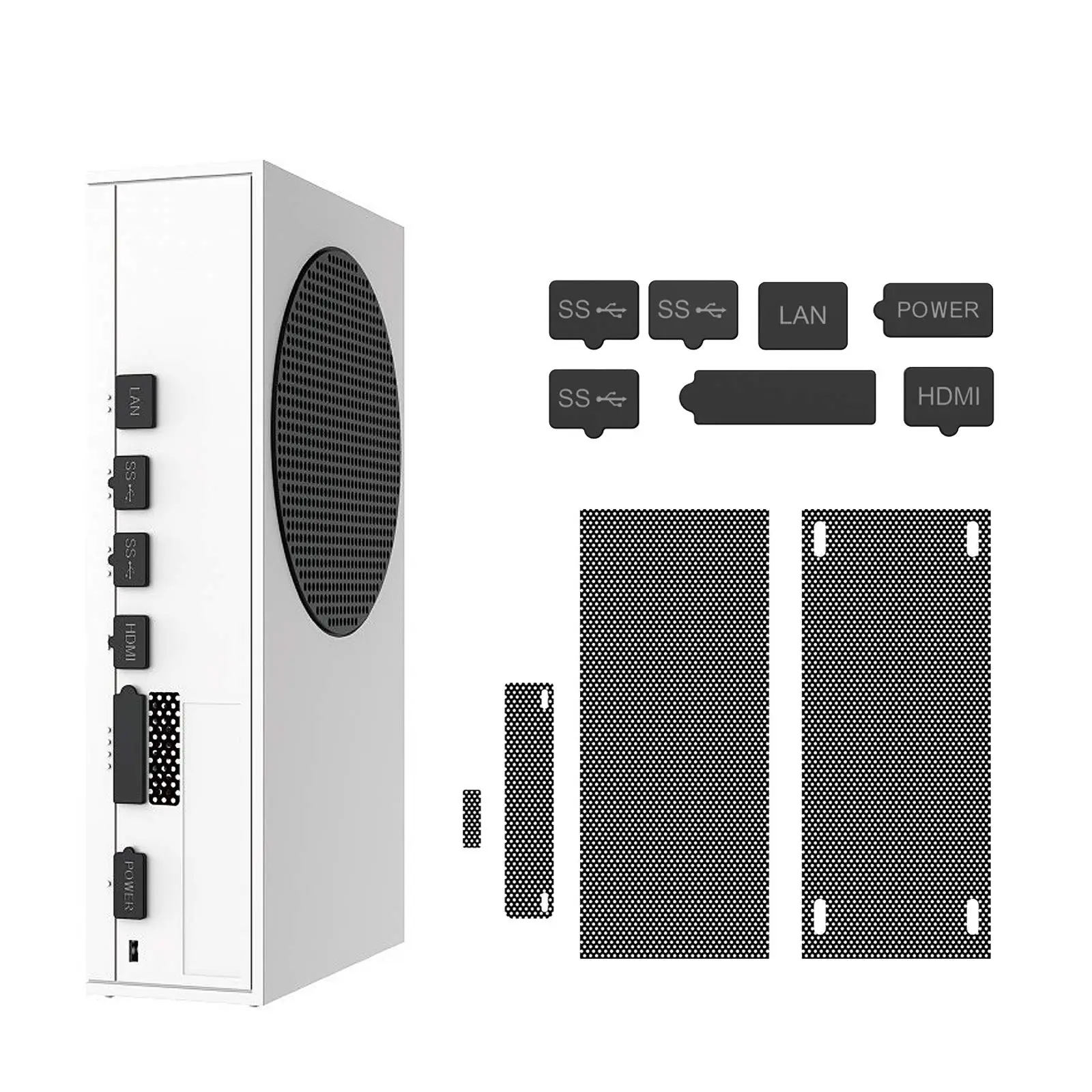 Cubierta de tapones antipolvo Compatible con Xbox Series S Kit de filtro de polvo Compatible con Xbox Series S Protector de polvo para Xbox Series S