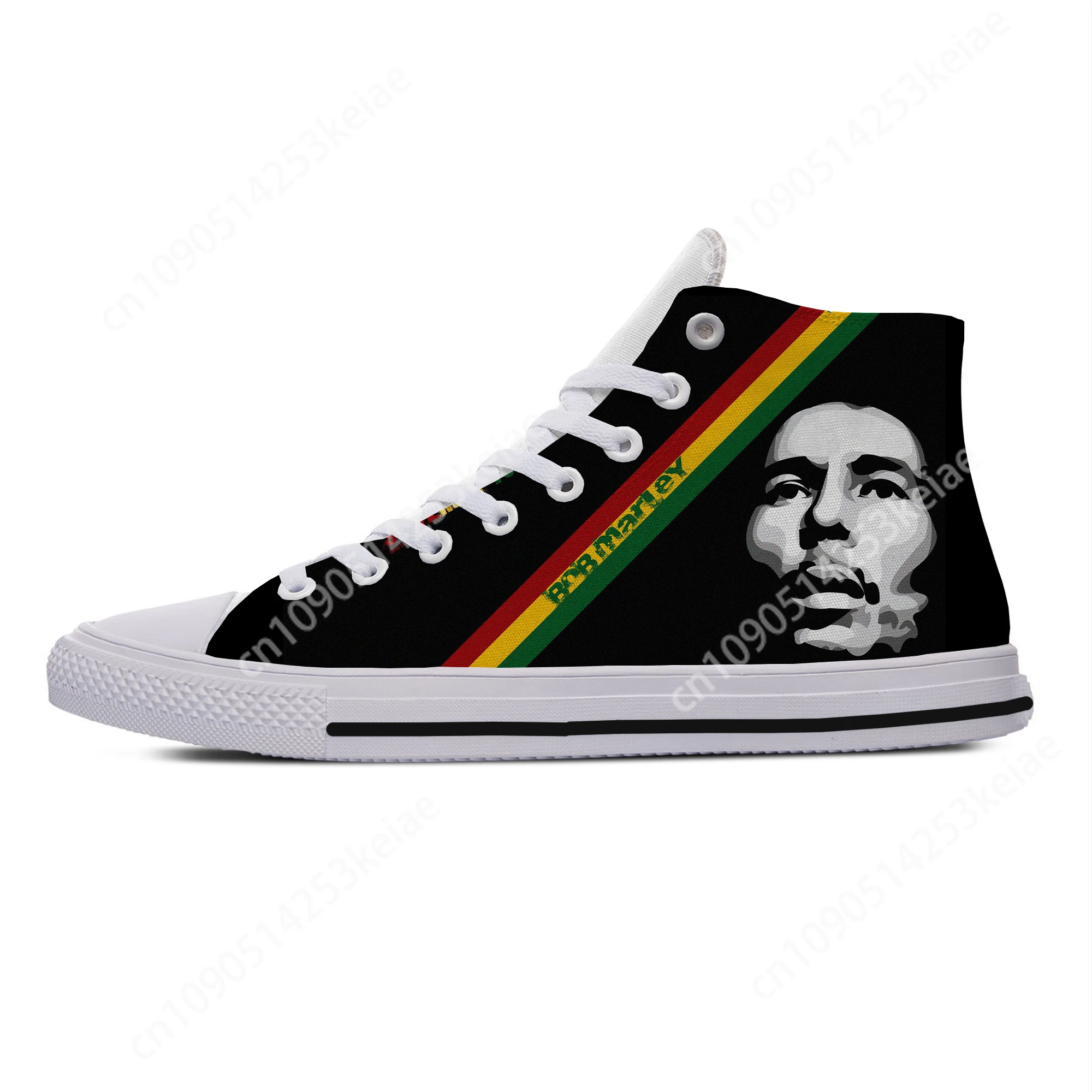 Hot Summer Legend Bob Marley Reggae Music Novelty Design Lightweight High Top Canvas Shoes Men Women Casual Breathable Sneakers