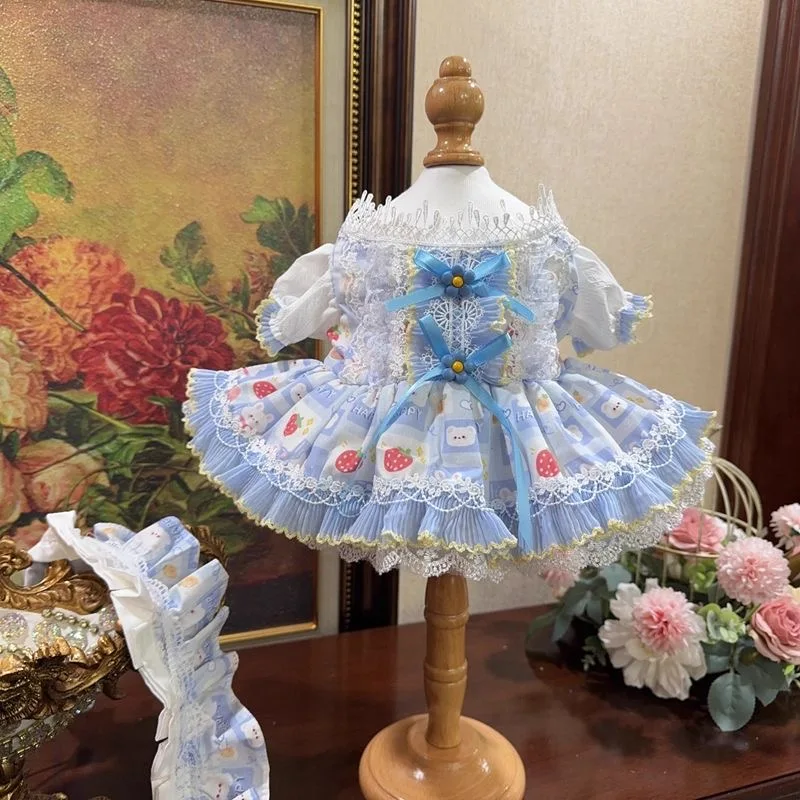 

20CM Cotton Doll Clothes Light Blue Dress 10CM 15CM 40CM Cotton Doll Skirt, 50- 55cm Reborn Doll Clothes Free Shipping