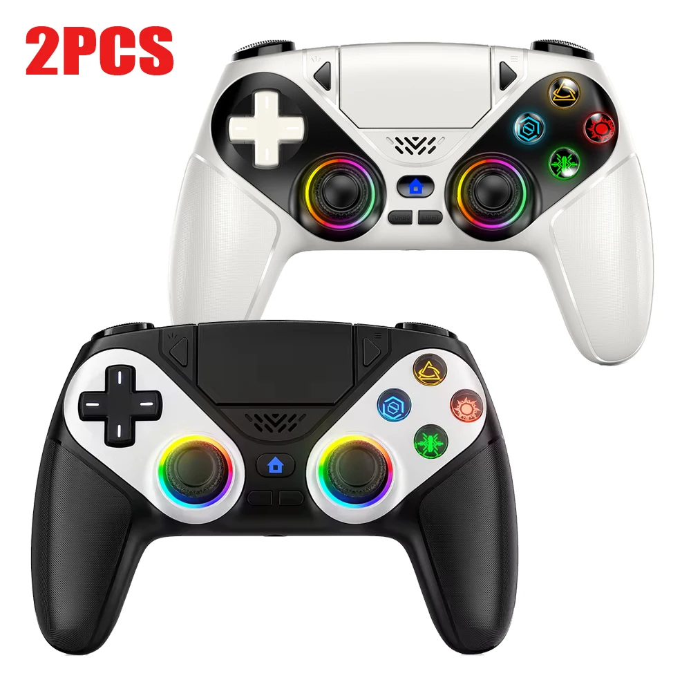 RGB Kabelloser Gamepad, für Playstation 5/PS5 Controller, mit Turbo Dual Sense Vibration und Programmierfunktion, 3D-Gaming-Controller-Konsole