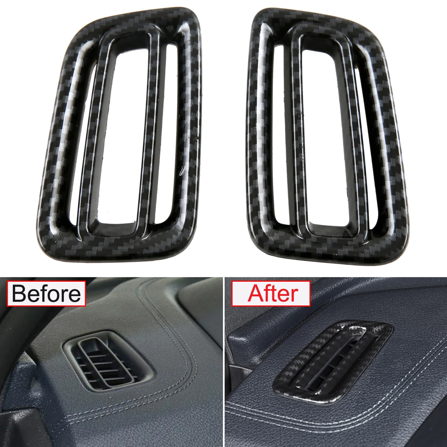 สําหรับ BYD Song Plus DM-i EV/Seal U/Sealion 6 2021-2025 คาร์บอนสีดําภายใน Upper Air Outlet Vent ฝาครอบตกแต่ง 2pcs