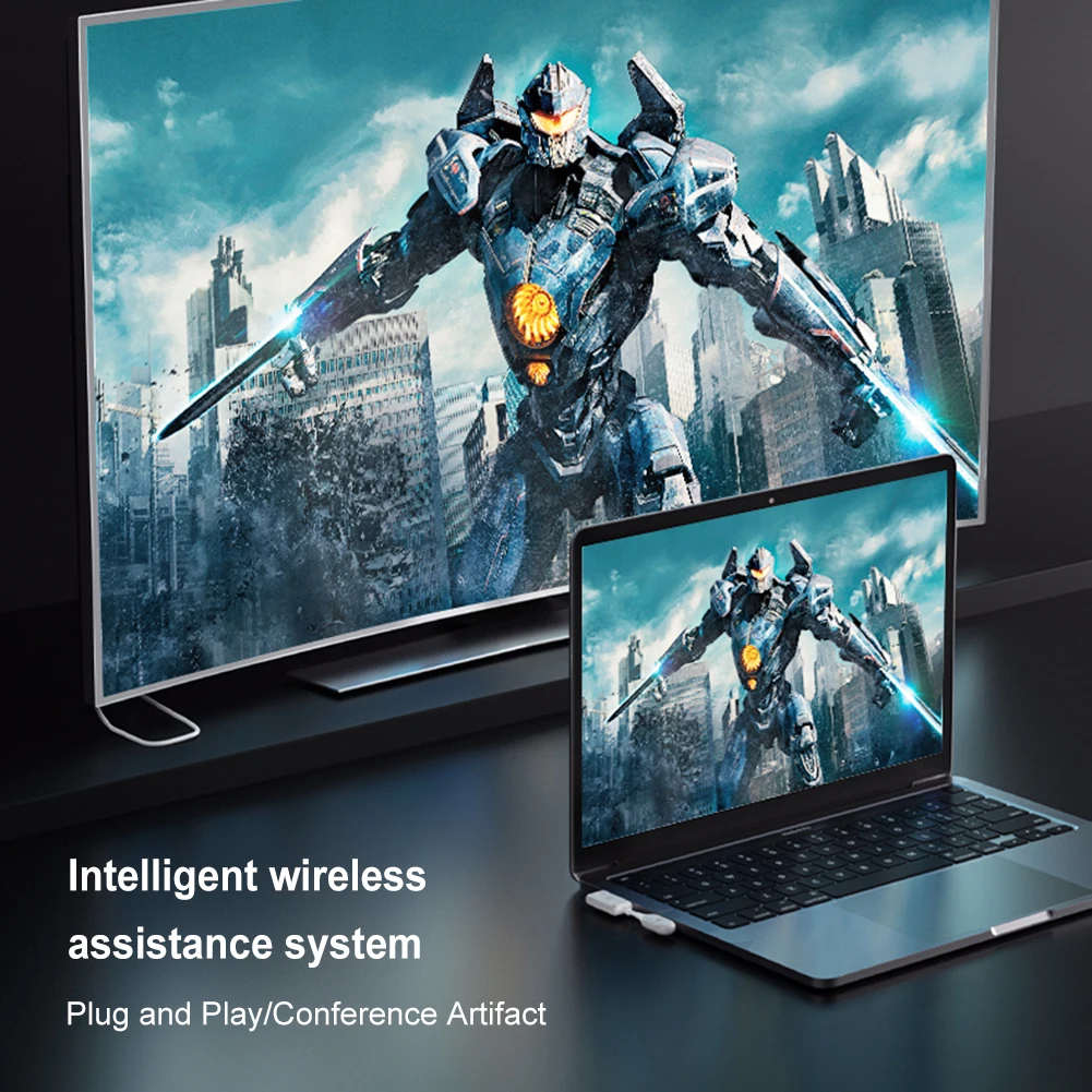 جهاز استقبال ارسال الفيديو 1080P لاسلكي نوع C موسع نفس الشاشة كابل HDMI متوافق مع USB محول دونغل للتلفزيون العارض