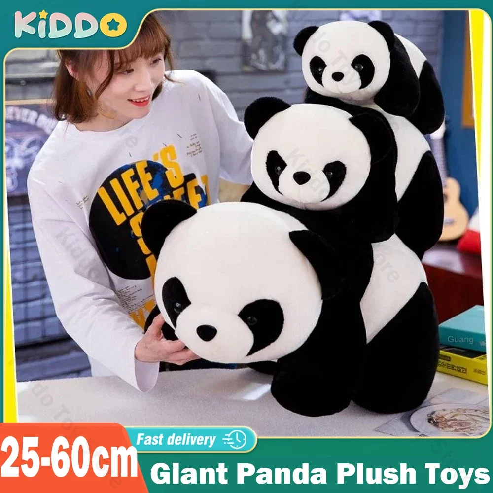 

60cm-120cm Giant Panda Plush Toys Soft Sleep Pillow Cartoon Animal Bear Stuffed Baby Doll Classic Kids Birthday Christmas Gifts