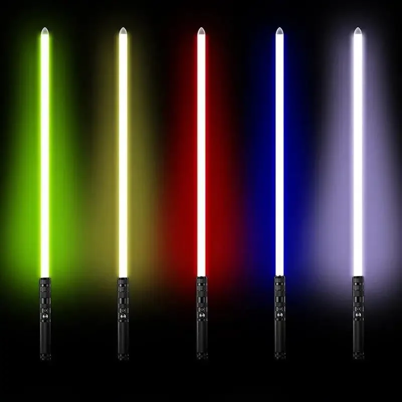 80cm Lightsaber RGB Seven-color Rechargeable Laser Sword With Metal Handle Two-in-one Color Change Role Stage Lightsaber Props