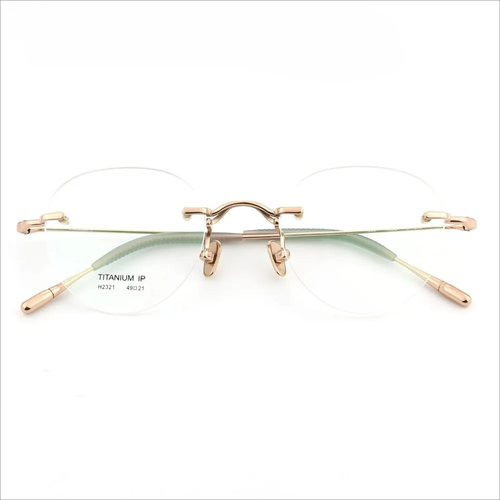 Pure Titanium Round Rimless Glasses Women Men Retro Prescription Recipe Lenses Myopia Progressive Eyewear UV Anti-Reflect ion