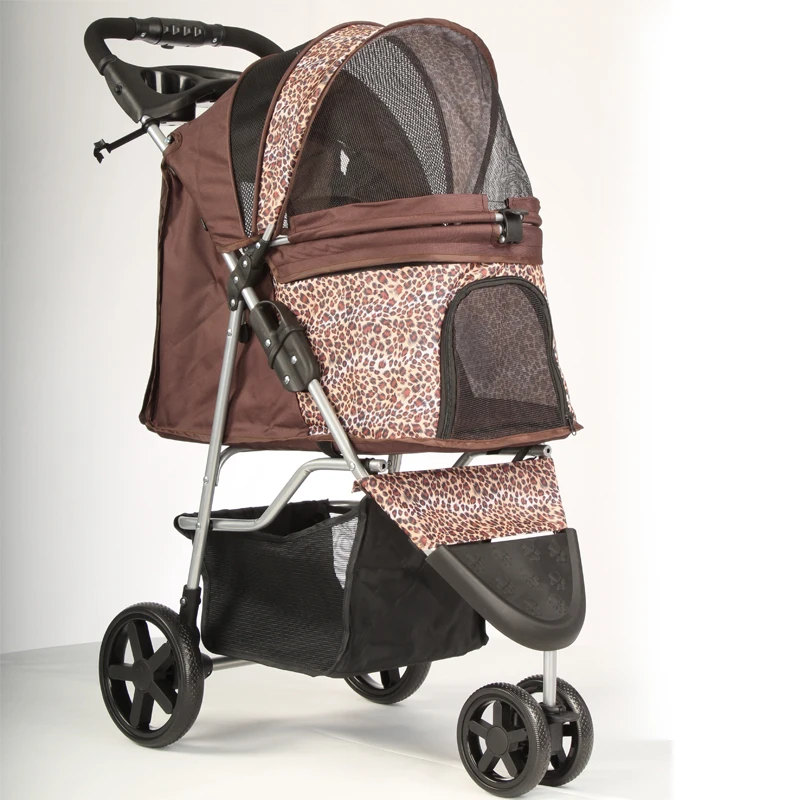 

High Quality Folding Luxury Pet Stroller With 3 Wheels Outdoor Walking Travel Easy Foldable Trolley For Cats Dogs