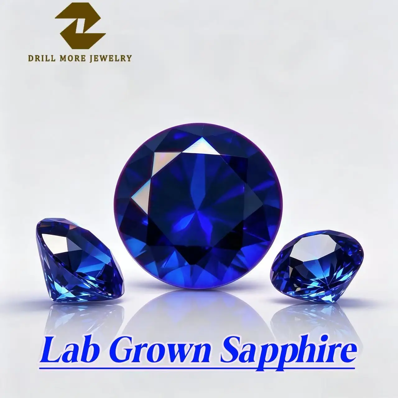 

Lab Grown Sapphire Round Shape Royal Blue Color Gemstones for DIY Ring Necklace Earrings Making Merterial