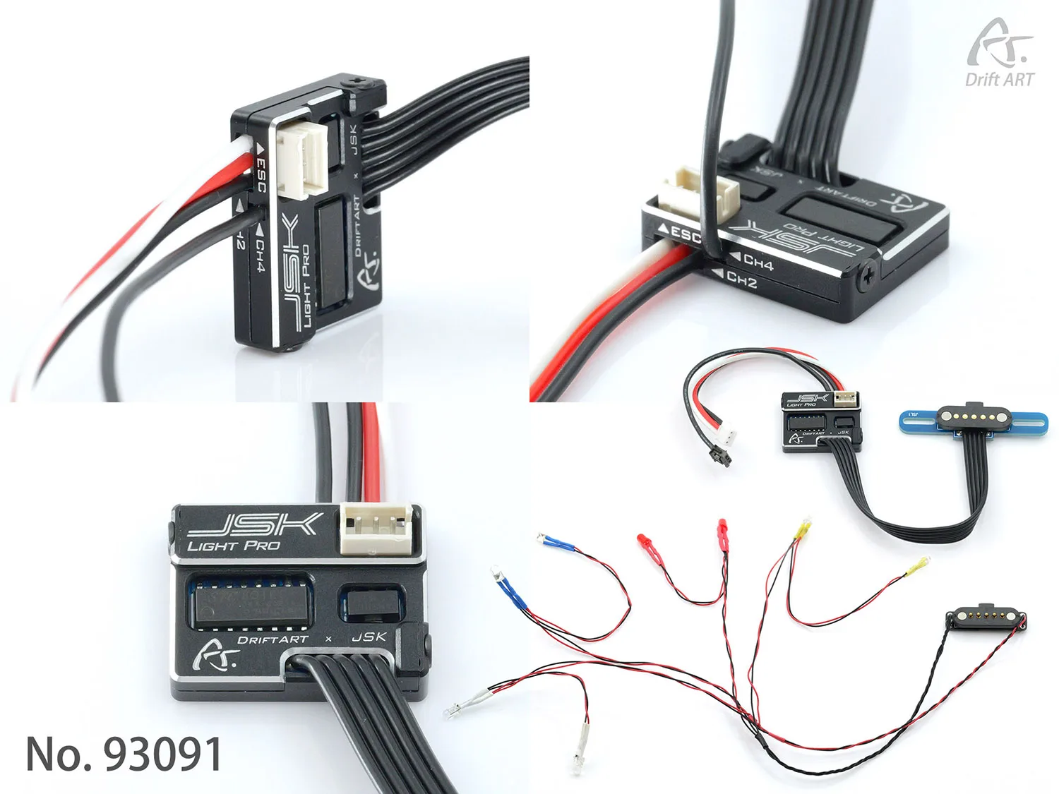93091 Drift ART x JSK Light Pro Zestaw łączonych świateł do mini samochodu do driftu
