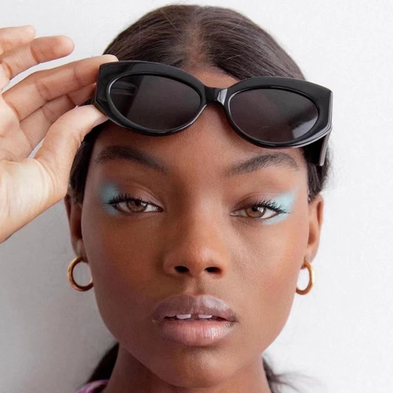 SO & EI gafas de sol Retro de ojo de gato Color gelatina para mujer, gafas de sol ovaladas de diseñador de marca a la moda, gafas de sol UV400 para hombre, gafas de sol de tendencia