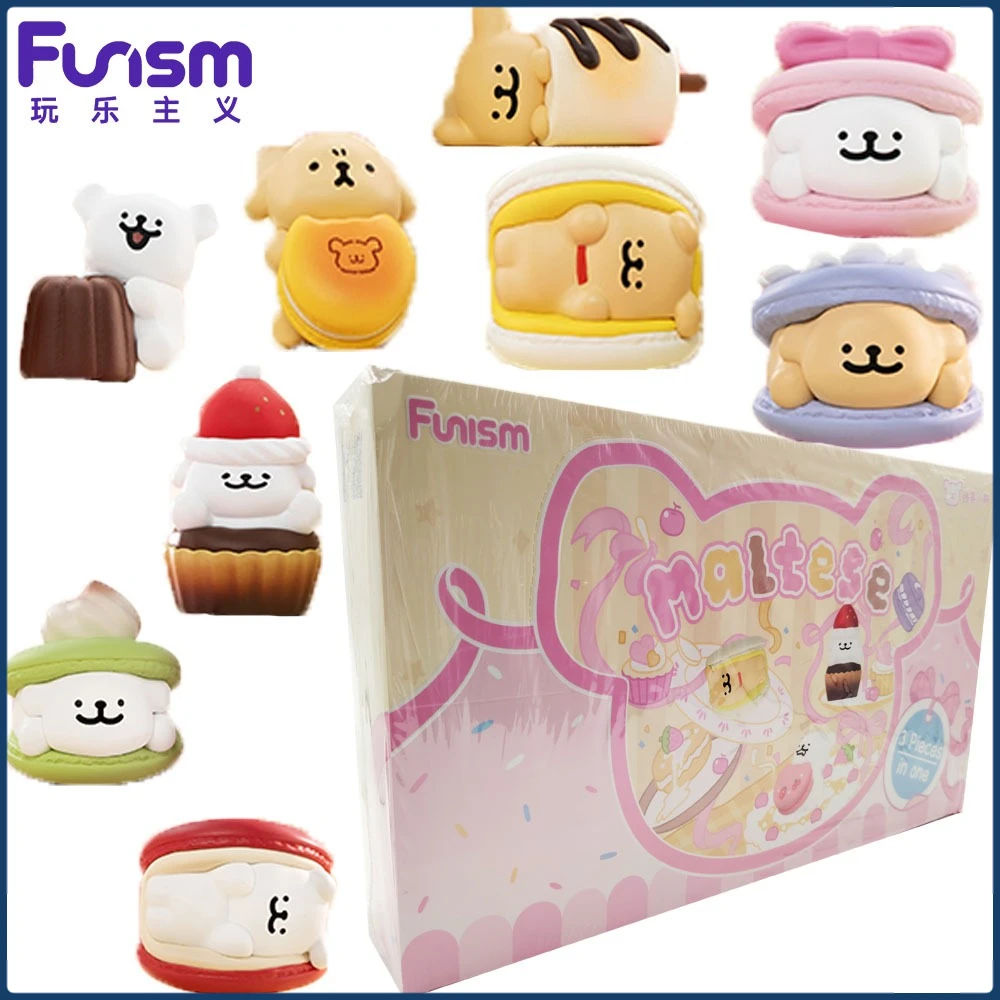 

Genuine FUNISM Maltese Mini Blind Box Dessert House Series Cute Model Peripheral Toys Desktop Decorative Birthday Gifts in Stock