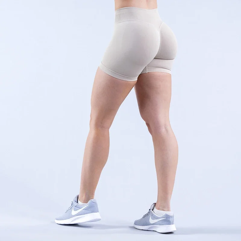 Short d'impact 4,5 pouces, taille basse côtelée, butin de sport de Yoga, short de course très extensible, sans couture, froissé sur les fesses, short de gymnastique d'entraînement