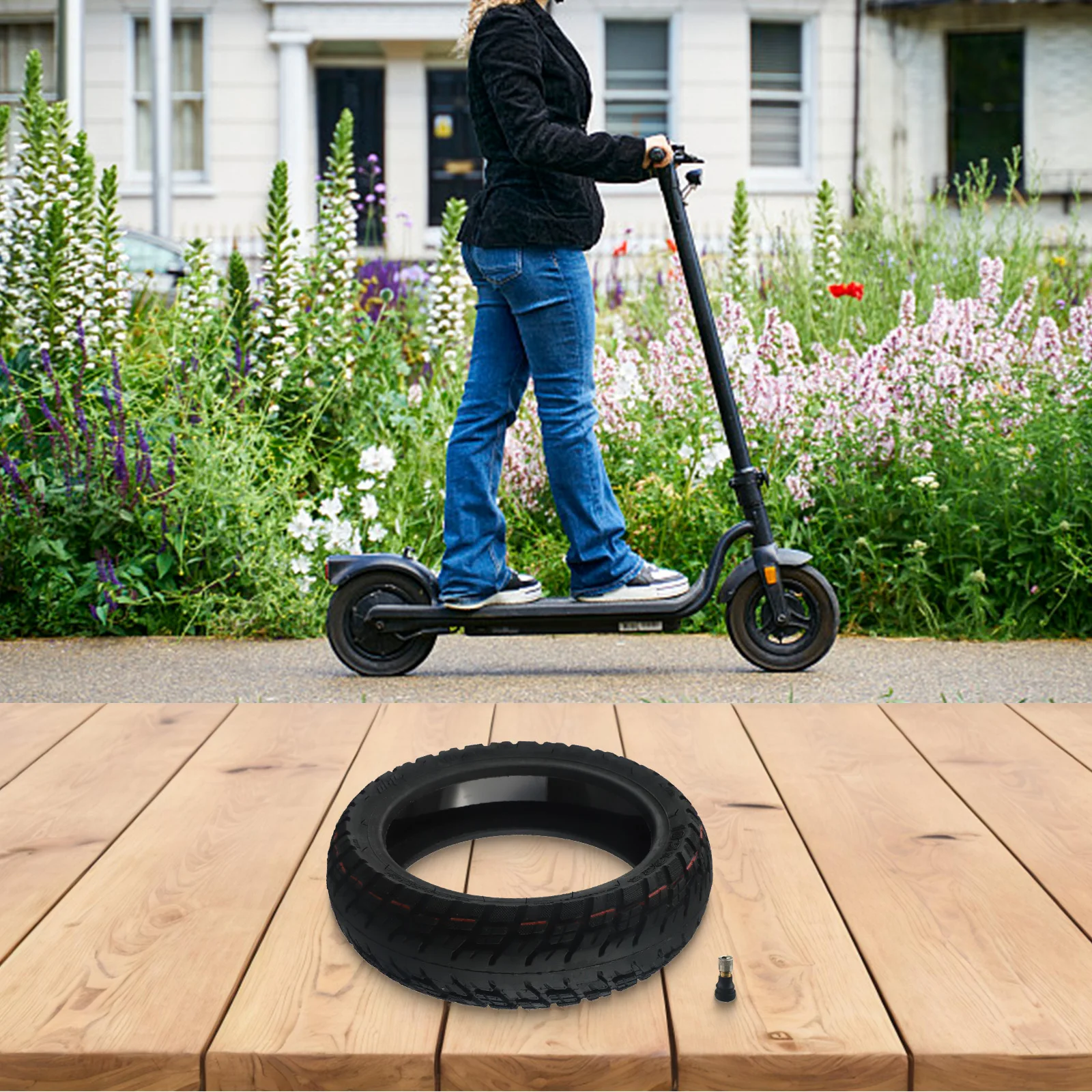 

Шина 10,5x2,75 10,5-дюймовая шина для скутера Легкая, не легко повреждается, не легко деформируется Резиновый материал Износостойкий