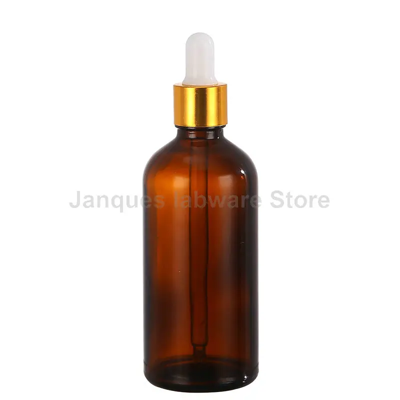 10pcs 5ml to 100ml Brown Glass Dropper Bottle Reagent Pipette with gold cap Essential oil sub-packaging vials lab experiment
