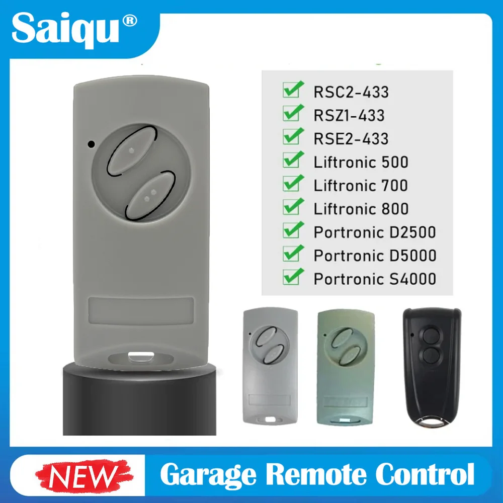 

ECOSTAR RSE2-433 RSC2-433 RSZ1-433 Gray Garage Remote Control Work for Liftronic 500 700 800 Portronic D5000 D2500 S4000 Opener