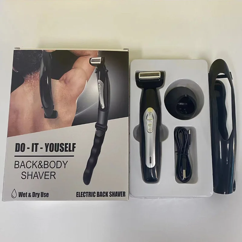 Adjustable Extreme Reach Detachable stretchable Handle electric back and body remover body trimmer back shaver for men