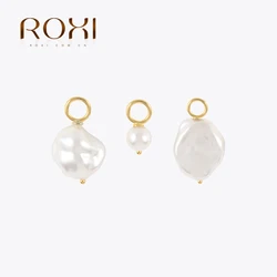 ROXI 1PCS Earrings Charms DIY Pearls Pendant For Earrings Necklace Women Girls 925 Sterling Silver Exquisite Jewelry Accessories