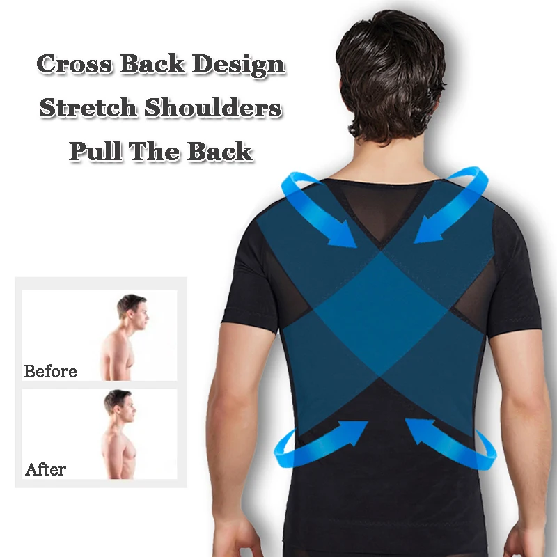 Men Shapewear Tops Body Shapers Male Gym Girdle Shirt Men's Tummy Belly Control Slimming Vest Corset Waist Trainer Undershirt