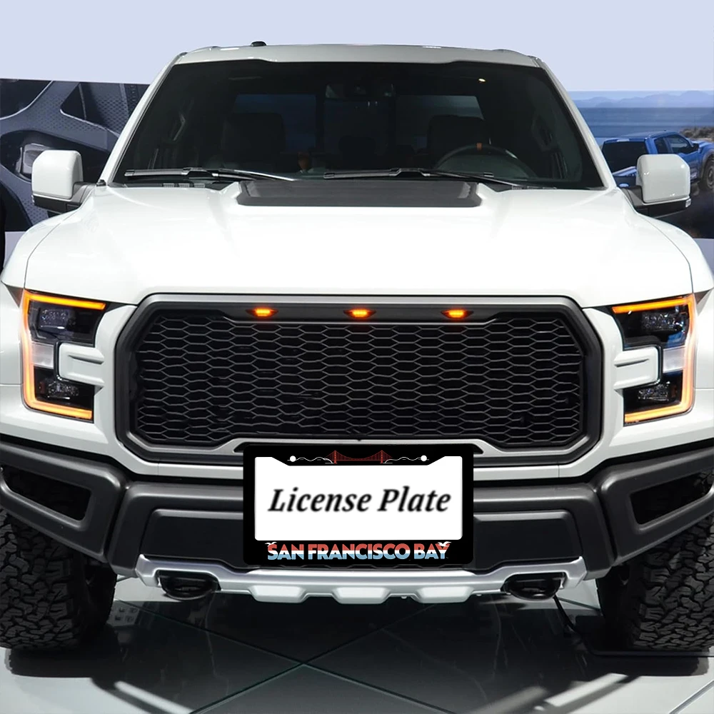 1 قطعة أسود أحمر أزرق سان فرانسيسكو خليج جسر نمط 2 حفرة إطار لوحة الترخيص مادة الألومنيوم 6x12 بوصة مع المسمار مجموعة Ret #4