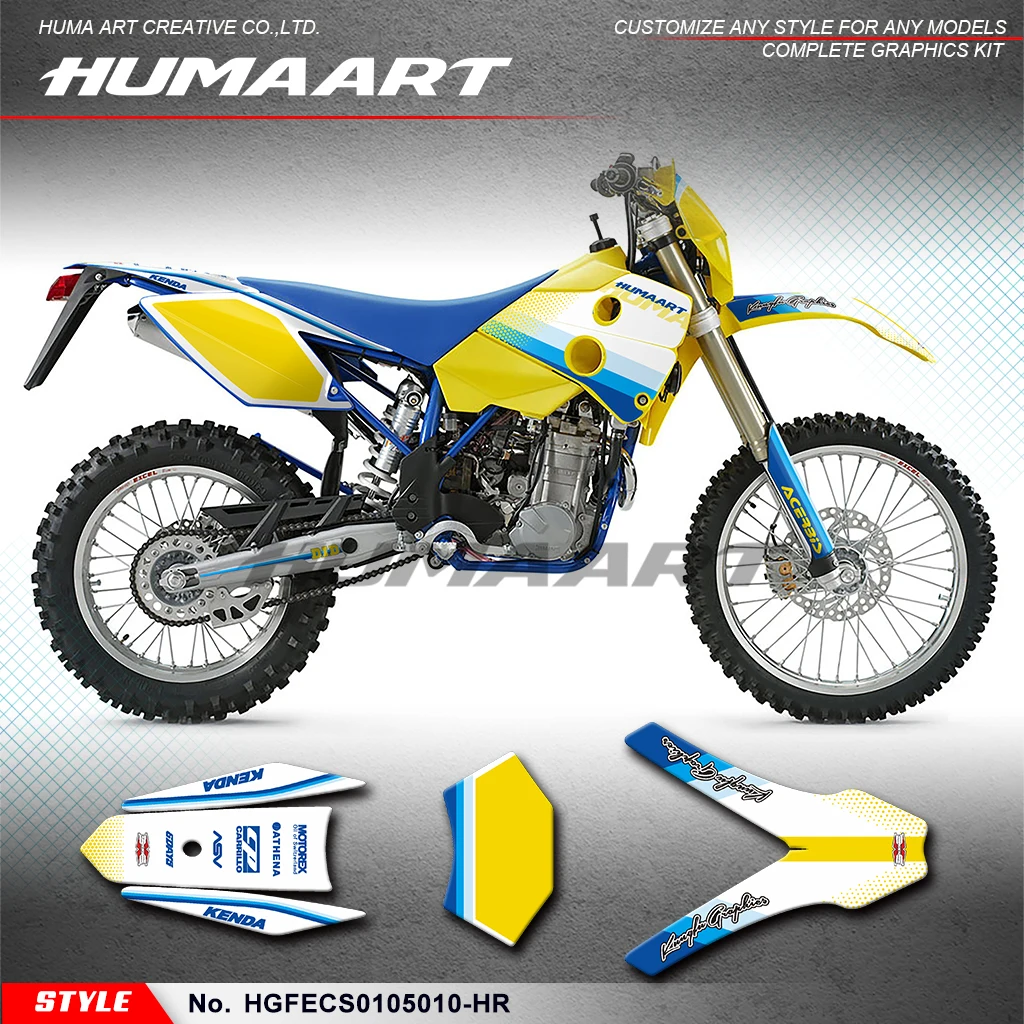 

HUMAART Racing Graphics Wrap MX Sticker for Husaberg FS FC FE 400 450 501 550 650 2001-2005, HGFECS0105010-HR