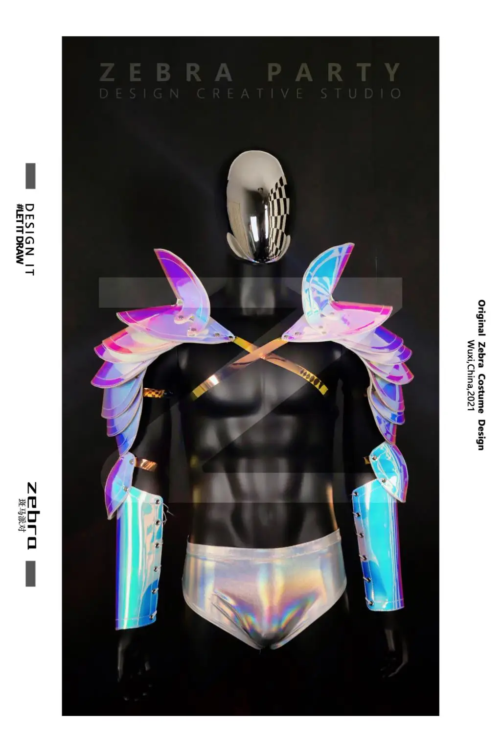 New Model Muscle Male Gogo Costume Nightclub Show Singer Dance Costume Ds Future Warrior Technology Sense Silver Mirror Armor