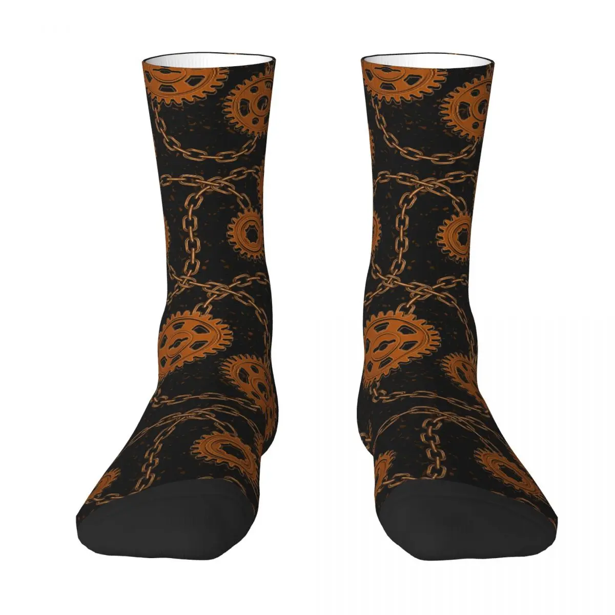 

Rusty Gears Chains Sock Socks Men Women Polyester Stockings Customizable Hip Hop