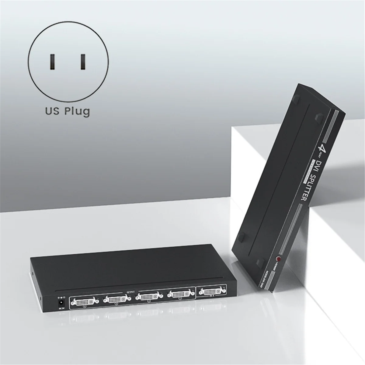 TCE 분배기 1080P DVI 쿼드 분배기 DVI 분배기 1x4 DVI 입력 및 출력 화면 분배기 US 플러그