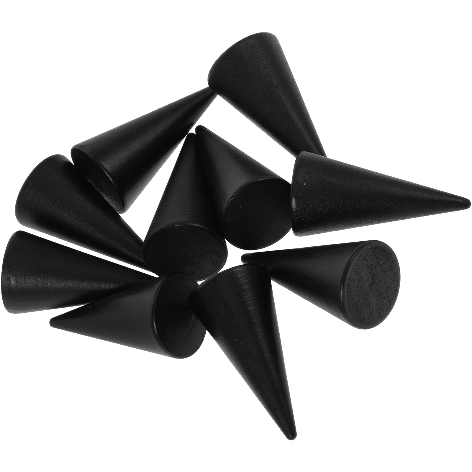 

10pcs Diy Cone Craft Wood Display Triangles Unfinished Wooden Jewelry Rack Organizer Plain For Painting Staining Decoupage