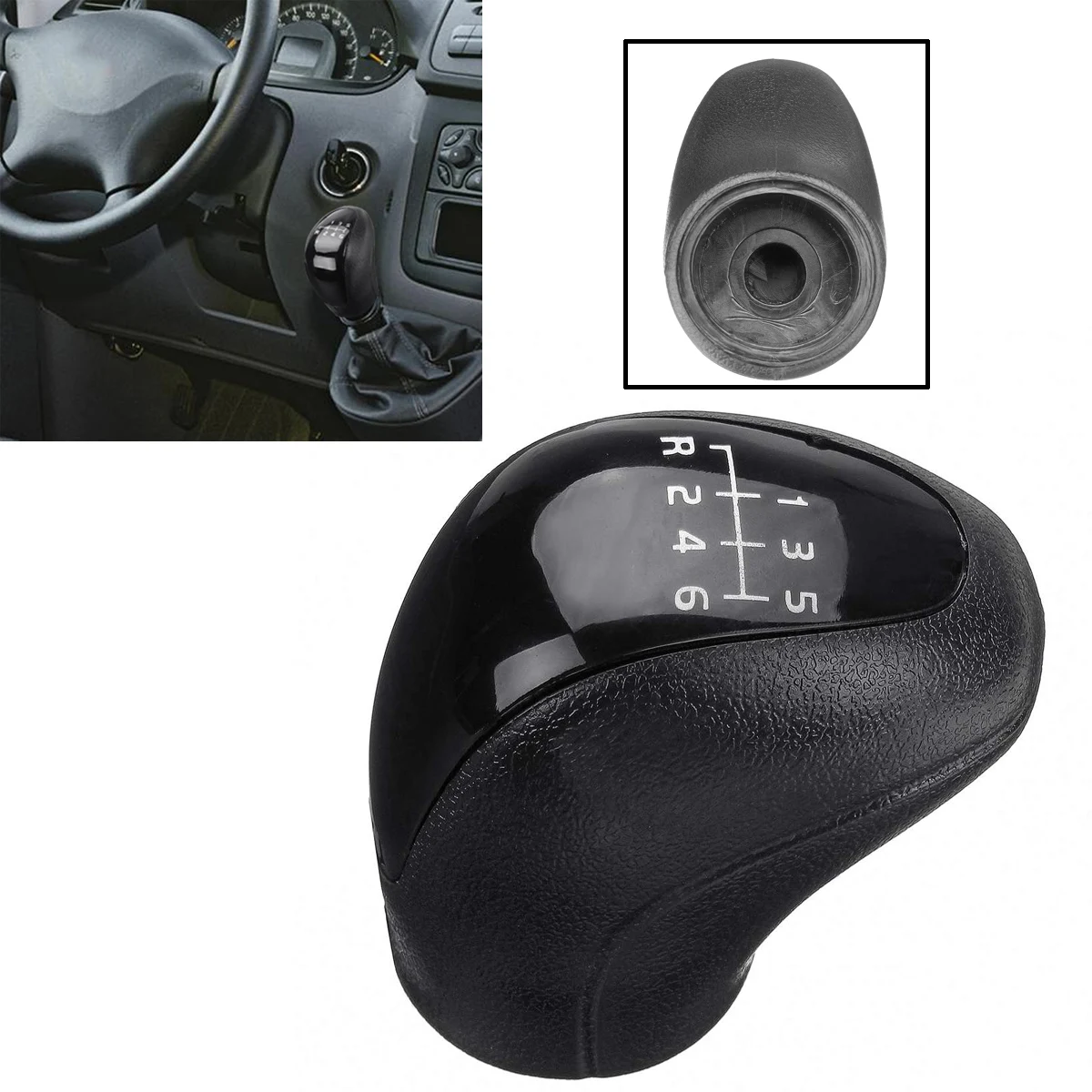 

6 Speed Gear Shift Knob Head Cover Shifter Lever Stick for Mercedes Benz W639 Vito Viano Sprinter II Fit VW-Crafter Car Styling