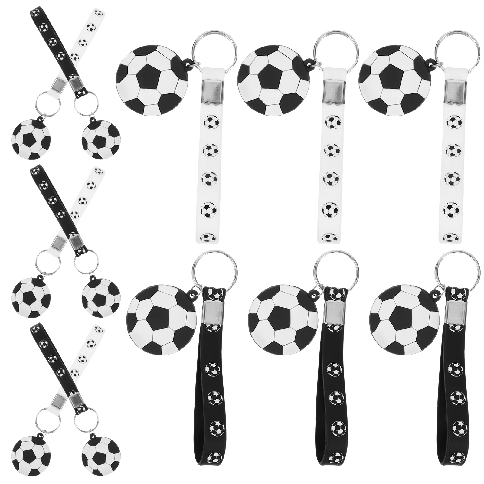 12 Pcs Bags Football Key Ring Student Keychains Soccer Gifts Metal Sports Rings