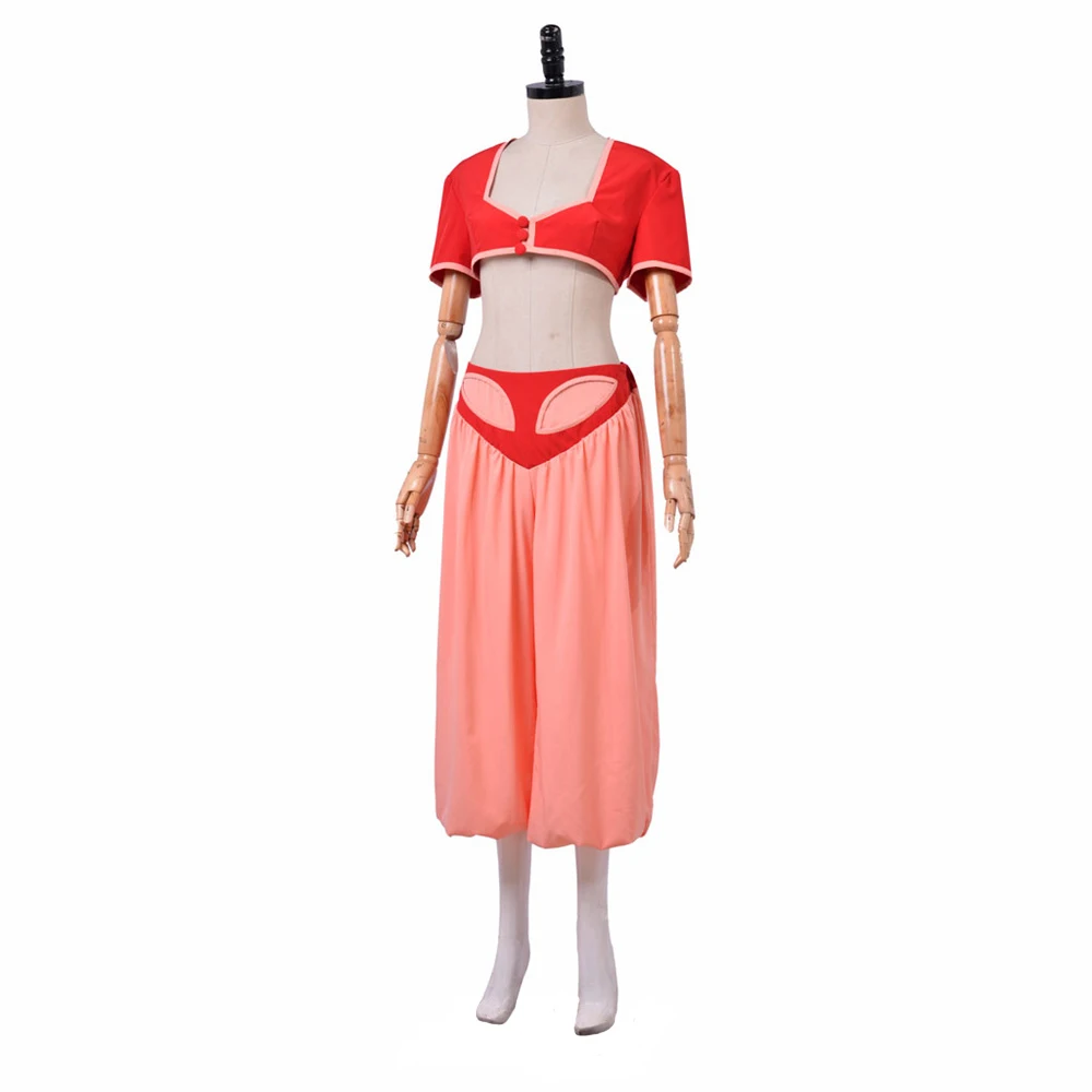 I Dream of Jeannie Cosplay Costume Sexy Crop Top Loose Pants Suits Halloween Carnival Arabian Princess Belly Dancing Outfits