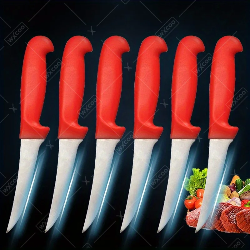 

Набор из 6 кухонных ножей из нержавеющей стали: универсальные, для шеф-повара, для чистки овощей, разделки мяса, обвалки, для фруктов, рыбы, острые, для мясника