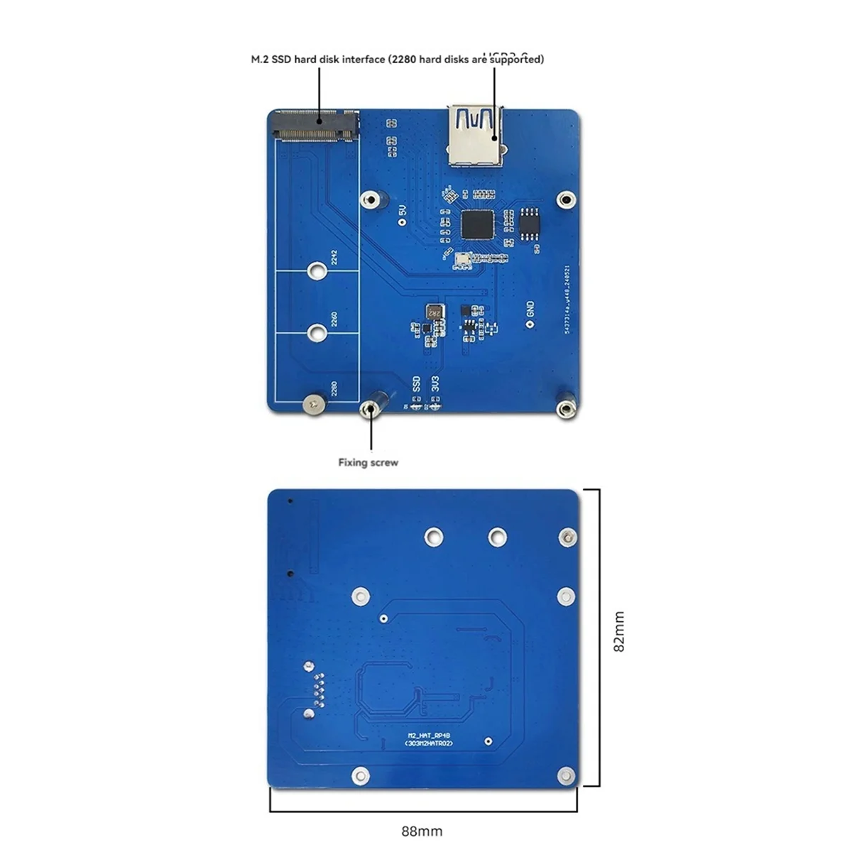 Módulo de placa de expansão para Raspberry Pi 4B M.2 PCIE SSD Módulo de placa de expansão portátil