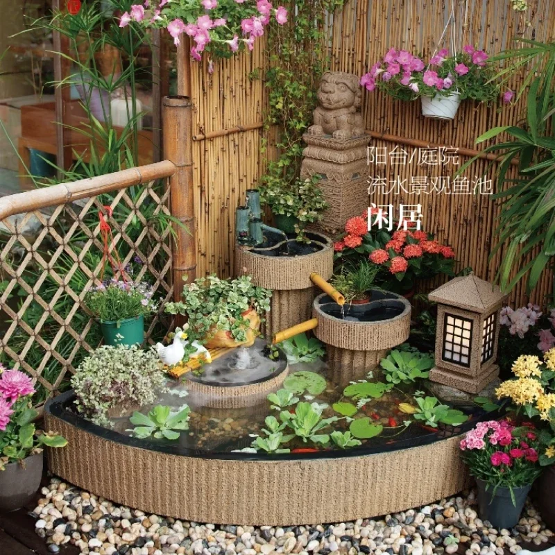 

Outdoor Garden Landscape Decoration Courtyard Flowing Water Ornaments Balcony Fish Pond Landscape Rockery Fountain Pool