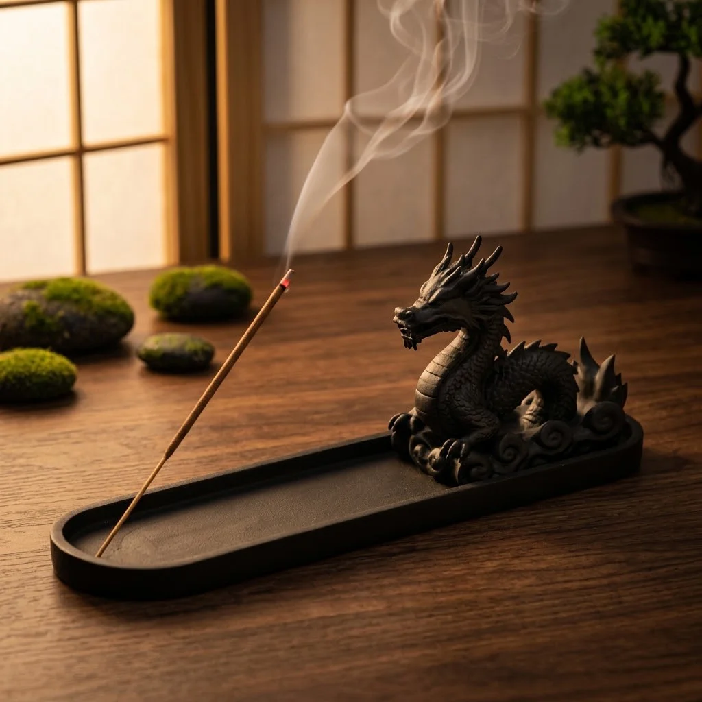Zen Dragon Stick Incense Burner 3D Printed Incense Holders Ash Tray Spiritual Meditation Zen Home Tabletop Decor Ornaments Gifts