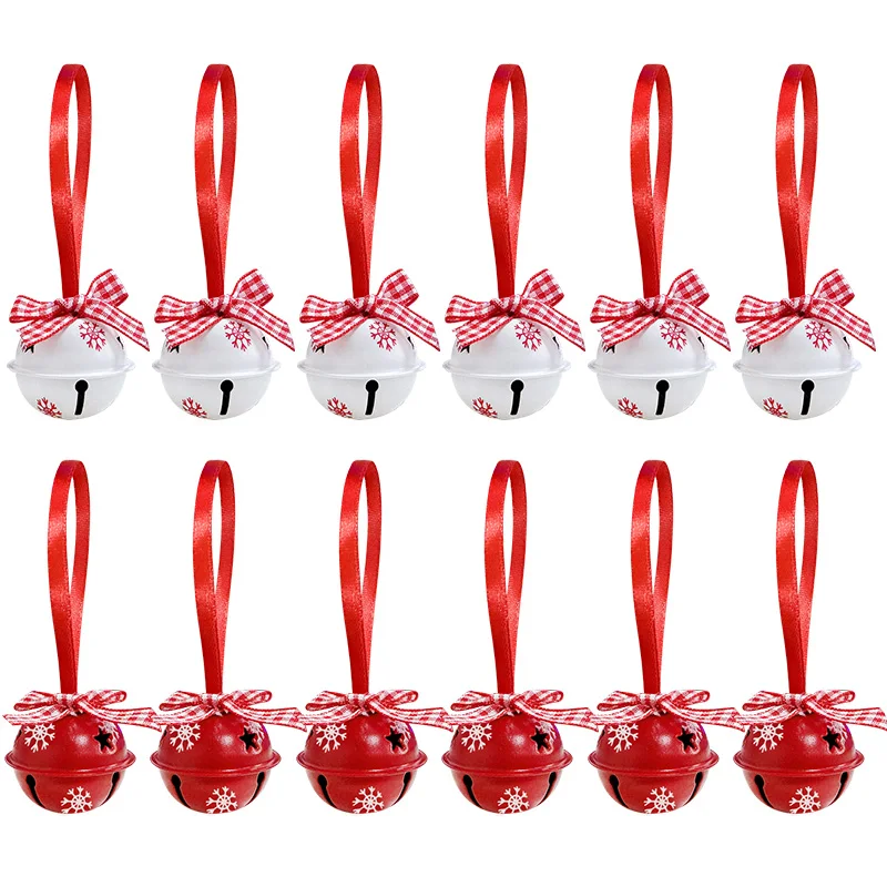 12 sztuk płatek śniegu boże narodzenie Jingle Bells metalowy wisiorek dekoracyjny ozdoba wisząca na choinkę 2025 nowy rok dekoracje na imprezę domową