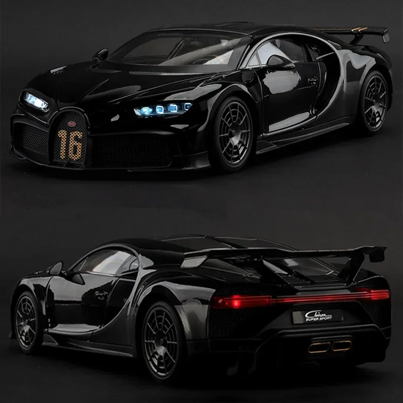 1:18 Bugatti Chiron PUR SPORT Legierung Sport Modell Diecast Metall Rennwagen Fahrzeug Modell Sound und Licht Simulation Kinder Spielzeug Geschenk