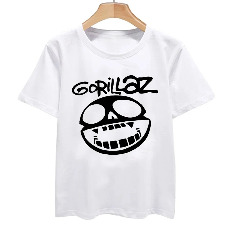 Summer Men's Oversized 100% Cotton T-shirt Music Band Gorillazs Punk Rock Print 90s Casual Short Sleeve Clothes Grasphic T Shirt