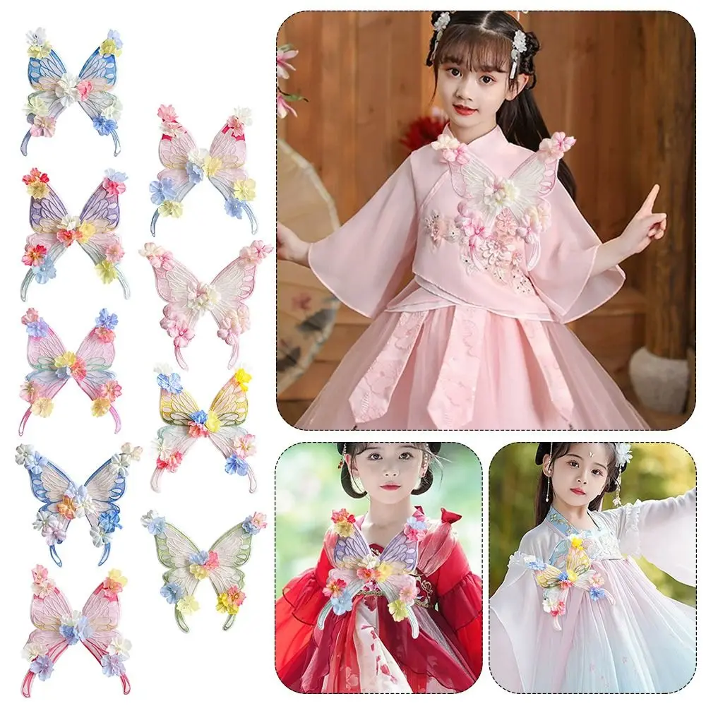 

Polyester Fibre Flower Mesh Embroidery Design Multi-layer Butterfly Cloth Sticker Handmade DIY Embroidery Brooch Clothes